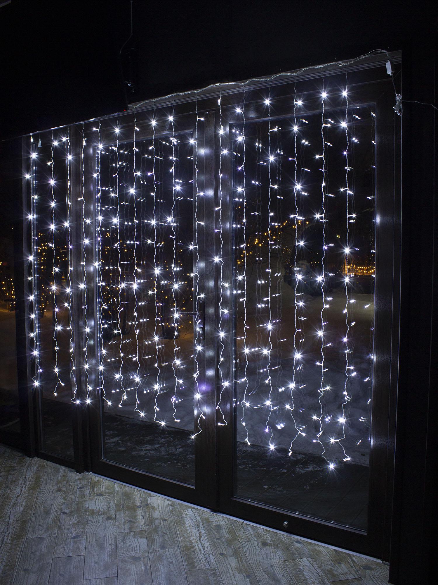 Гирлянда 240 Led IP20 белые лампы прозрачный шнур 2х2 м (GIR_7992)