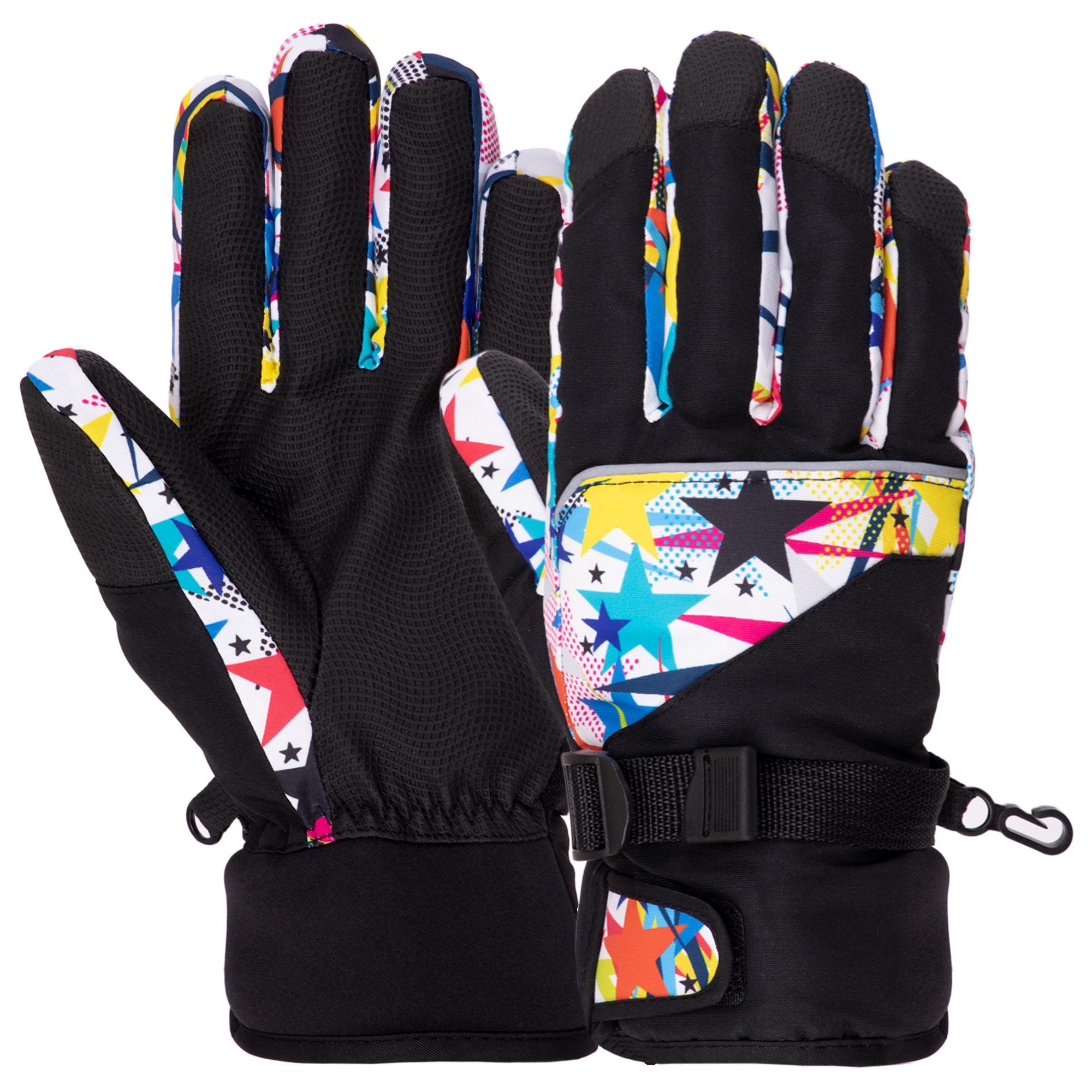 Перчатки горнолыжные теплые женские Zelart SP-Sport B-2203 размер универсальный Черный/Мультиколор (DR009123)