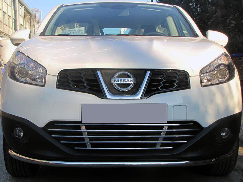 Передняя защита ST008 CAN для Nissan Qashqai 2014-2021 гг. нержавеющая сталь Хром