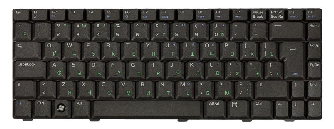 Клавиатура для ноутбука Asus W3/W3J/A8/F8/N80 вертикальный Enter Black Клавиатура для ноутбука Asus W3/W3J/A8/F8/N80 вертикальный Enter Black