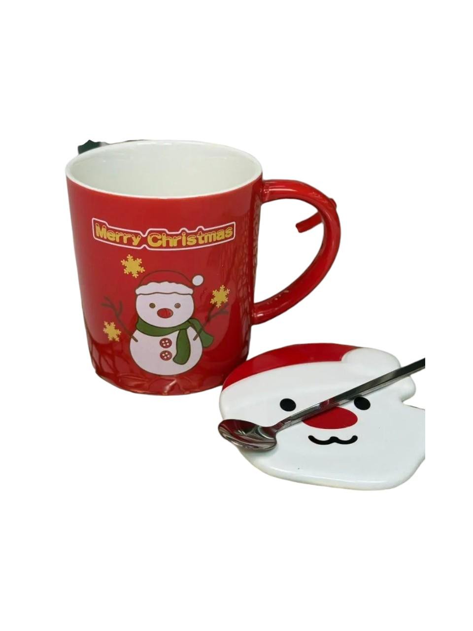 Набор Зимняя энергетика/Санта кружка с крышкой и ложкой 380 мл (OS-102-1059O) - фото 1