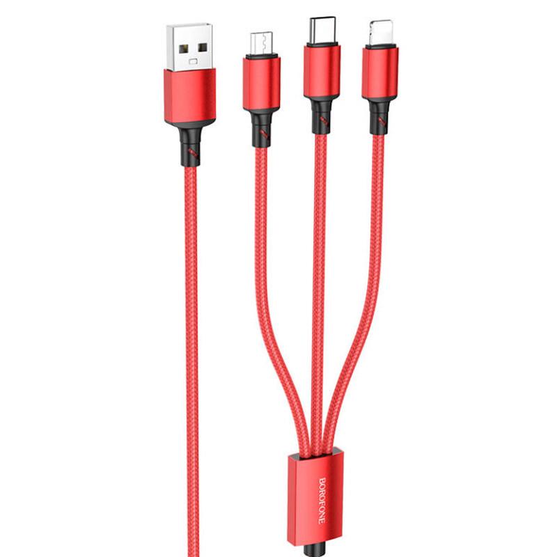 Дата кабель Borofone BX72 USB to 3in1 1 м Red Дата кабель Borofone BX72 USB to 3in1 1 м Red