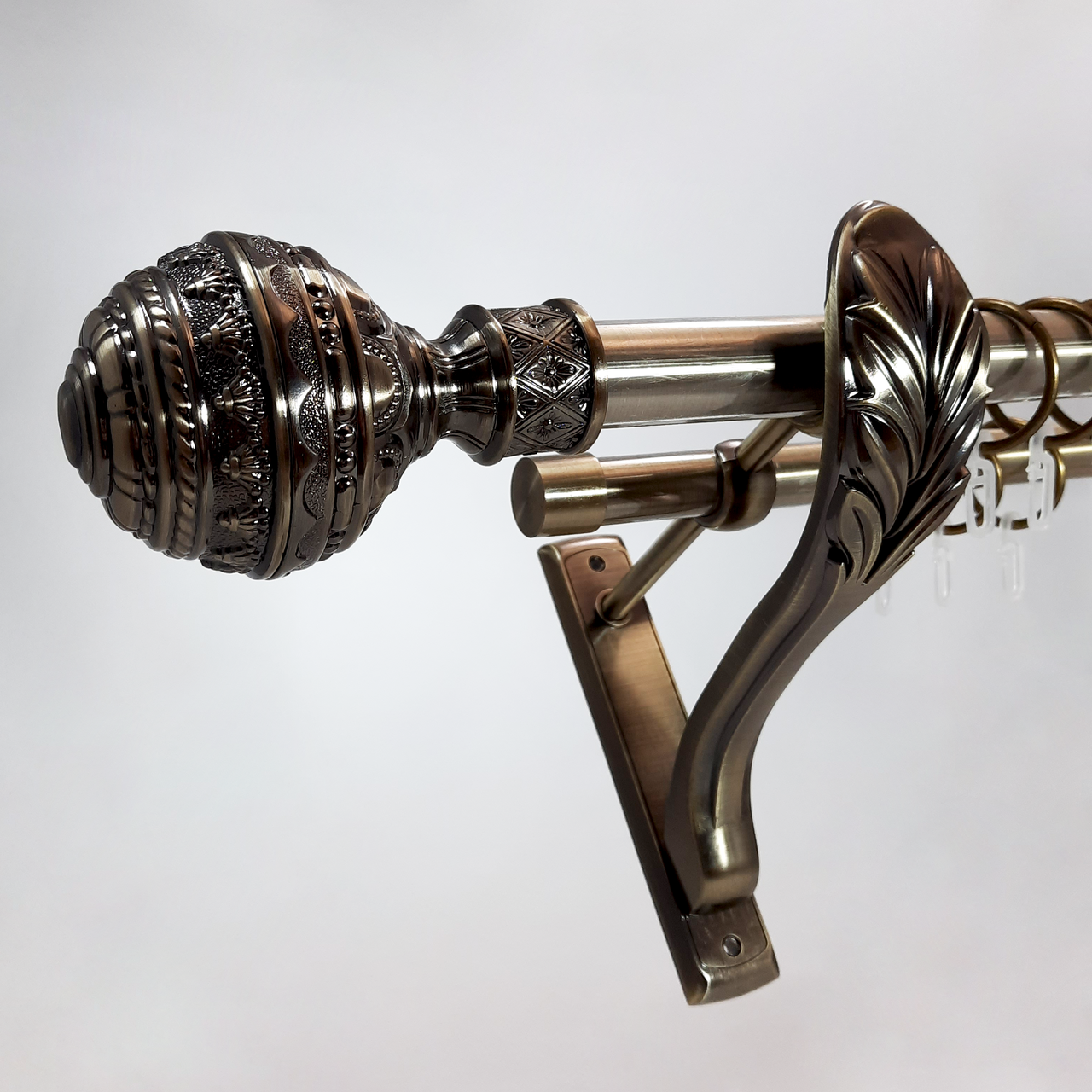 Карниз для штор Orvit Гоа металевий дворядний ретро гладка труба кільце металеве 25/19 мм 300 см Антик (1122944313) Карниз для штор Orvit Гоа металевий дворядний ретро гладка труба кільце металеве 25/19 мм 300 см Антик (1122944313)