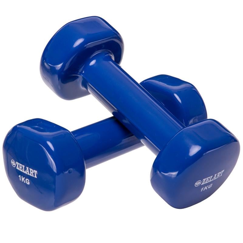 Гантели для фитнеса с виниловым покрытием Zelart Beauty TA-5225-1 2 шт. 1 кг Синий (DR004973) - фото 1 Гантели для фитнеса с виниловым покрытием Zelart Beauty TA-5225-1 2 шт. 1 кг Синий (DR004973) - фото 1