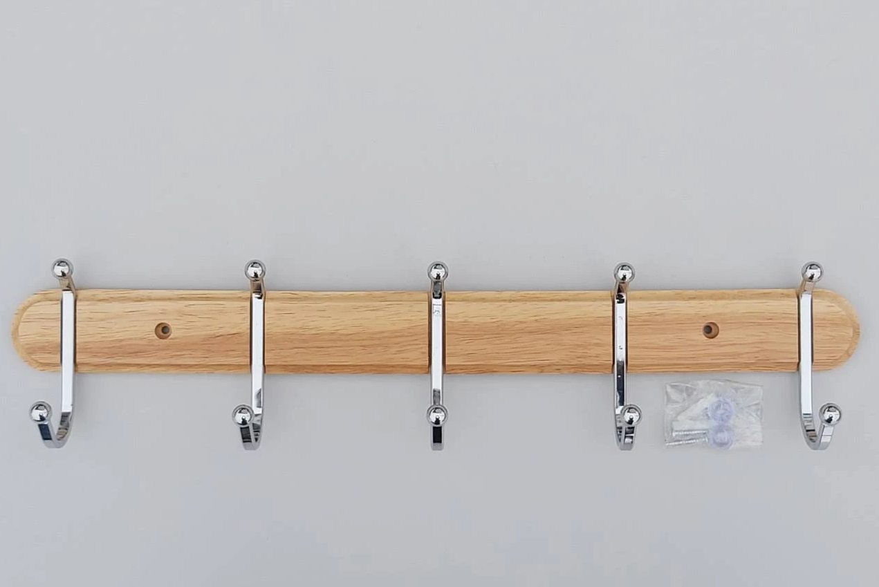 Вешалка настенная деревянная Stenson 5 крючков (MMS-MH-0278)