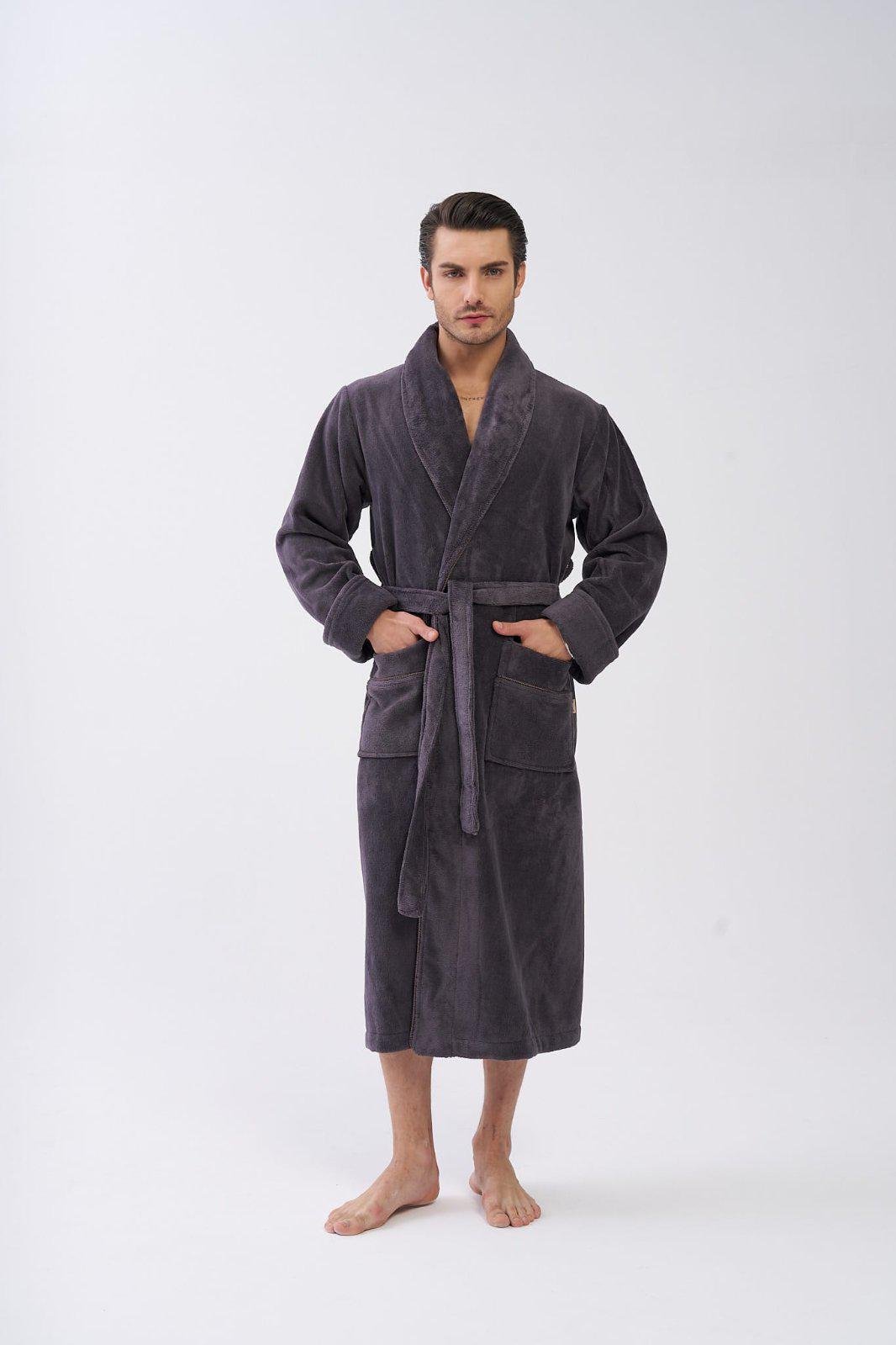 Халат мужской Nusa 1233 хлопок/бамбук kaya XXXL Серый (2000022283309)