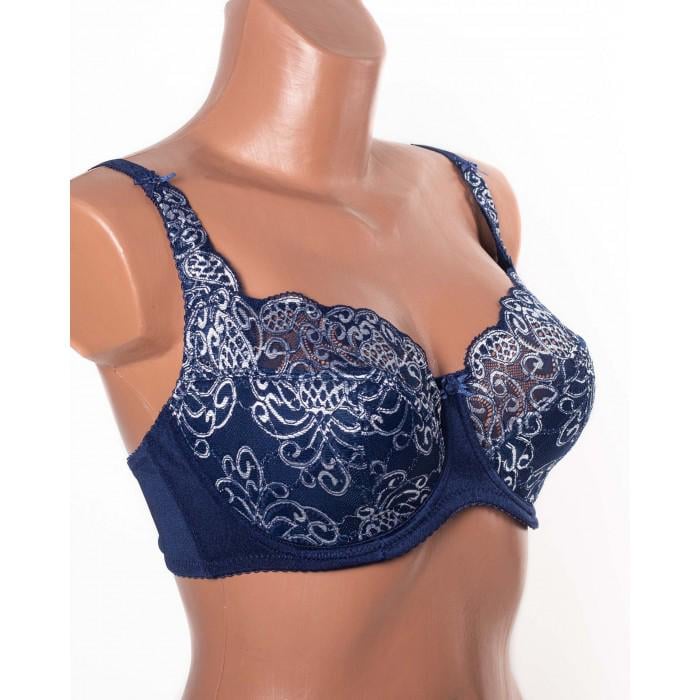 Бюстгальтер с косточками Lanny Mode полупоролон 80E Синий с белым (11678) - фото 2 Бюстгальтер с косточками Lanny Mode полупоролон 80E Синий с белым (11678) - фото 2