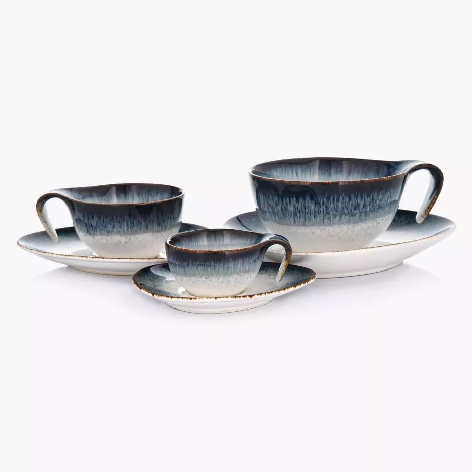 Чашка с блюдцем DUKA TIME DIM 350 мл Синий (2220793) - фото 4 Чашка с блюдцем DUKA TIME DIM 350 мл Синий (2220793) - фото 4