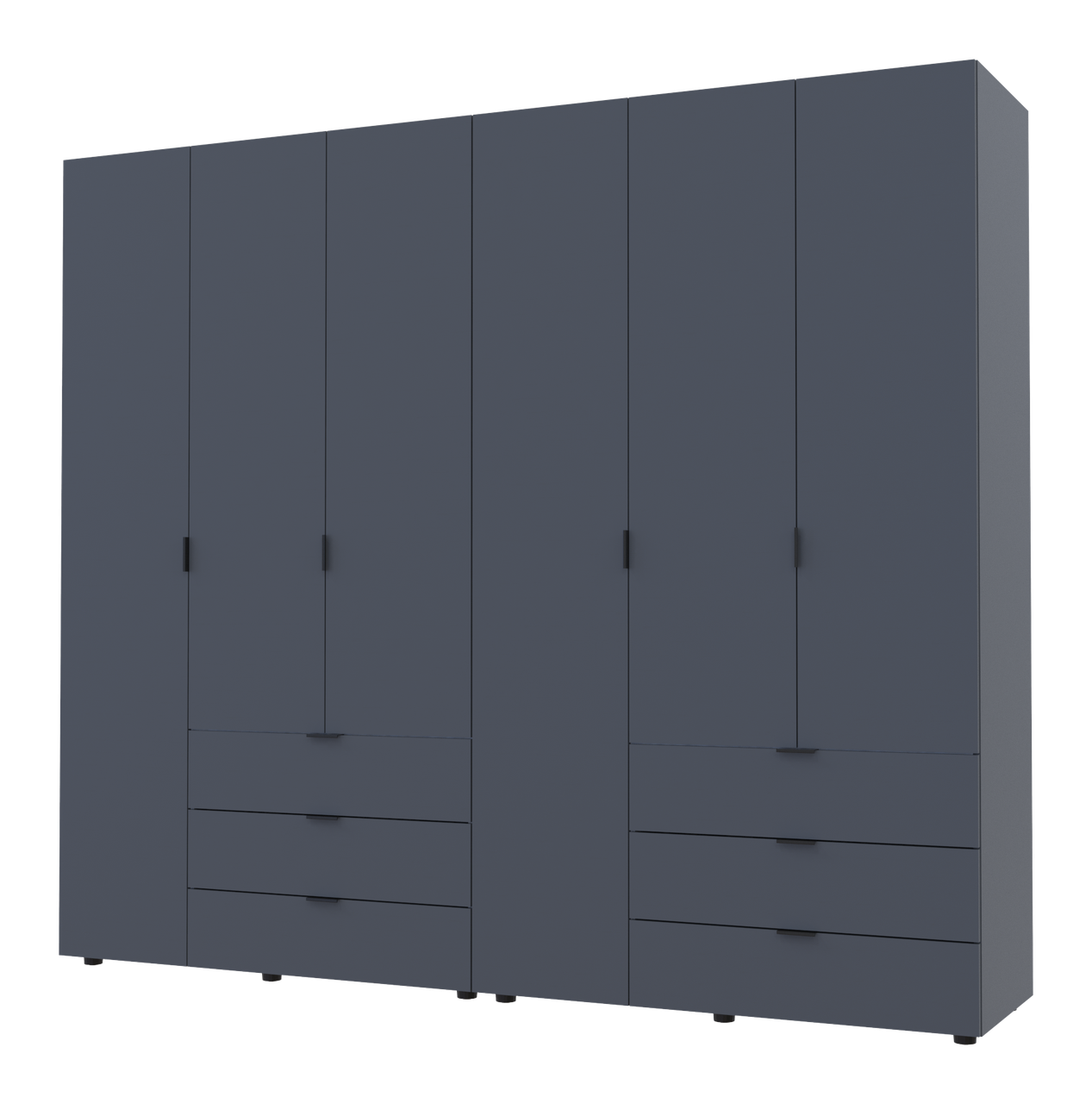Шкаф распашной для одежды Doros Гелар комплект 3 + 3 ДСП 232,4х49,5х203,4 см Графит (42002126)