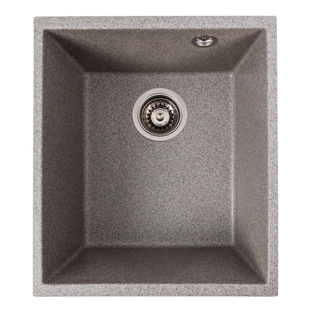 Мойка гранитная Valeso Roxy 370х440 врезная прямоугольная Серый матовый (PLTM-SP000047023)