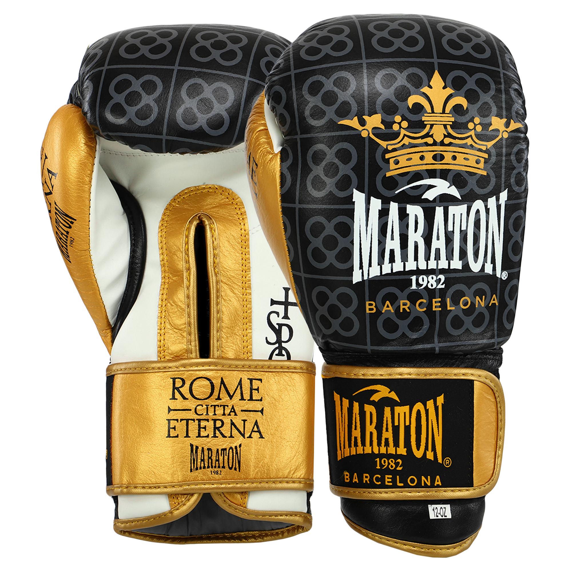 Боксерские перчатки Maraton 1982 Barcelona P00000873 10 унций Черно-золотой (AM0009083) Боксерские перчатки Maraton 1982 Barcelona P00000873 10 унций Черно-золотой (AM0009083)