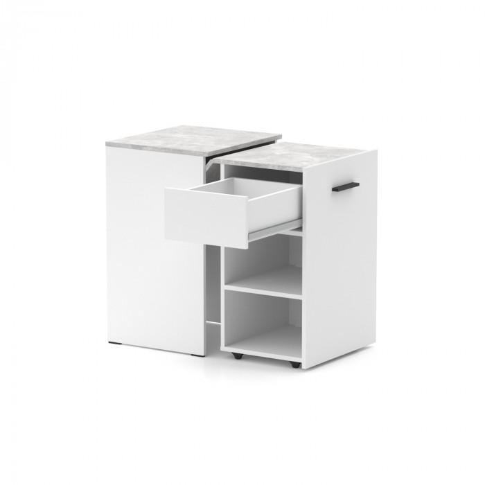 Стол-тумба трансформер Knap Knap Hobana Ш1 Белый/Ателье светлый (S201010122) - фото 2 Стол-тумба трансформер Knap Knap Hobana Ш1 Белый/Ателье светлый (S201010122) - фото 2
