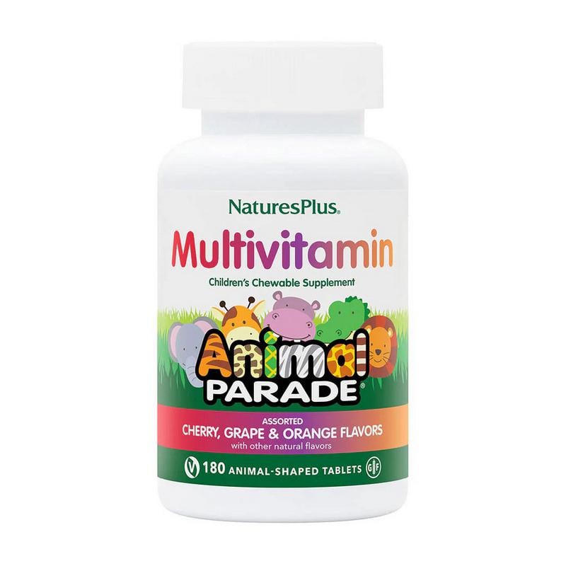 Витамины для детей Natures Plus Animal Parade Children's Multivitamin 180 жев. табл. Апельсин