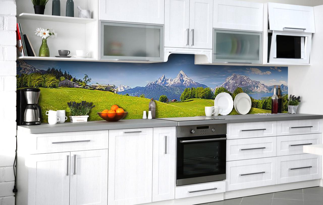 Кухонный фартук Заснеженные пики виниловый самоклеющийся 65х250 см