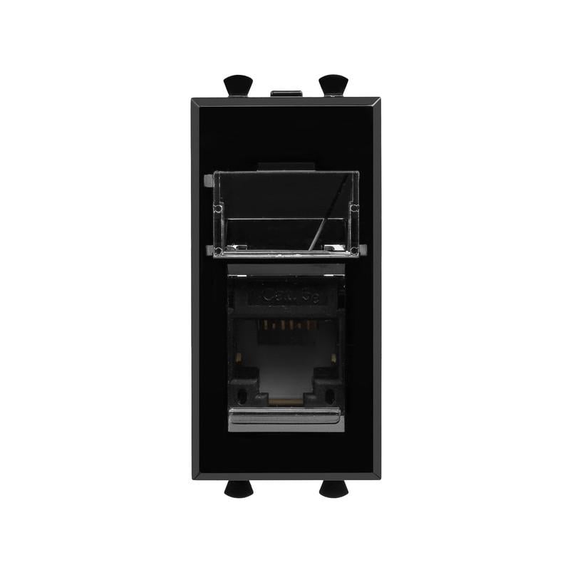 Розетка компьютерная ДКС Avanti RJ45 категория 5е 1 модуль Черный (4402461)