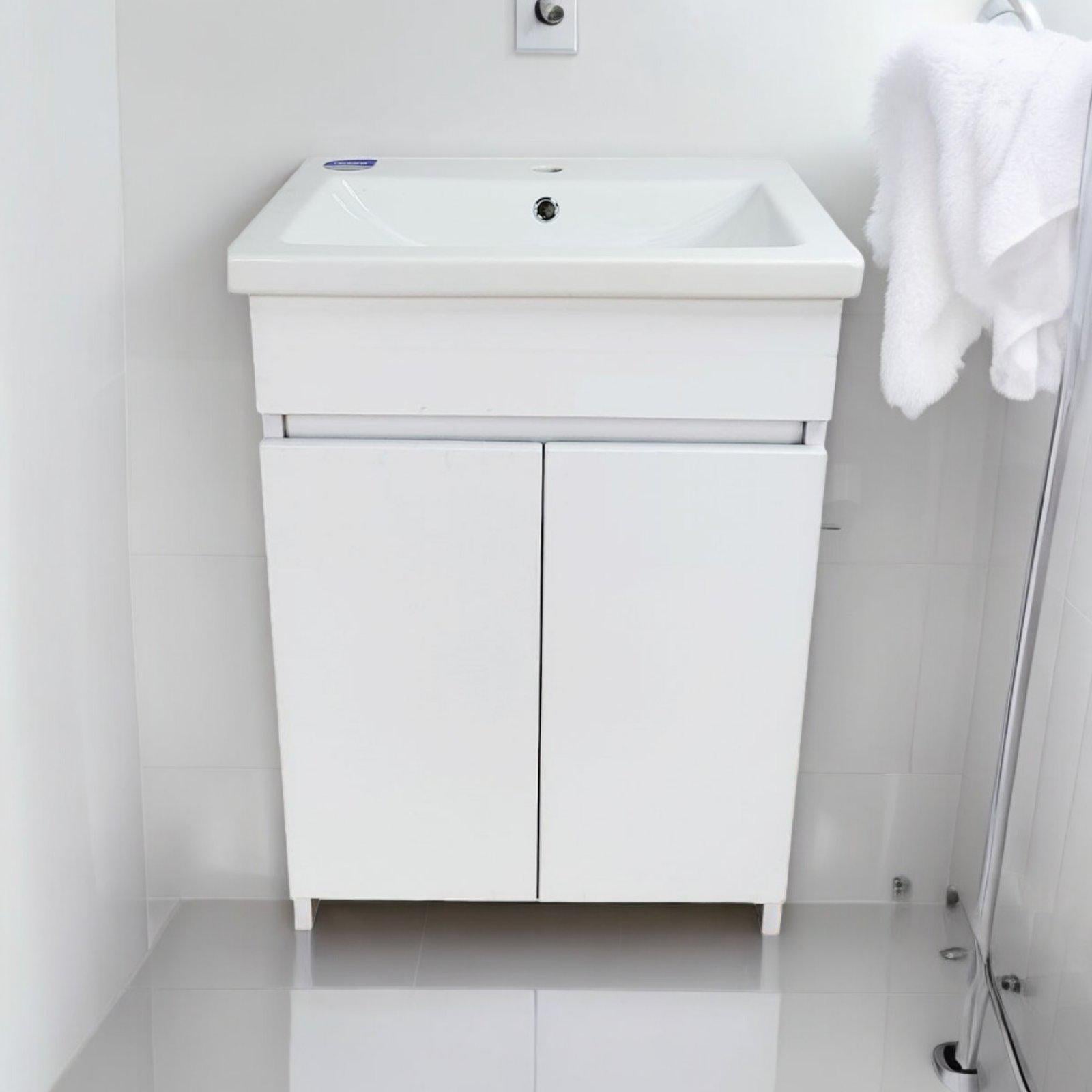 Тумба для ванної кімнати Mikola-M під умивальник Атлант з керамічним умивальником 55 см (2528)