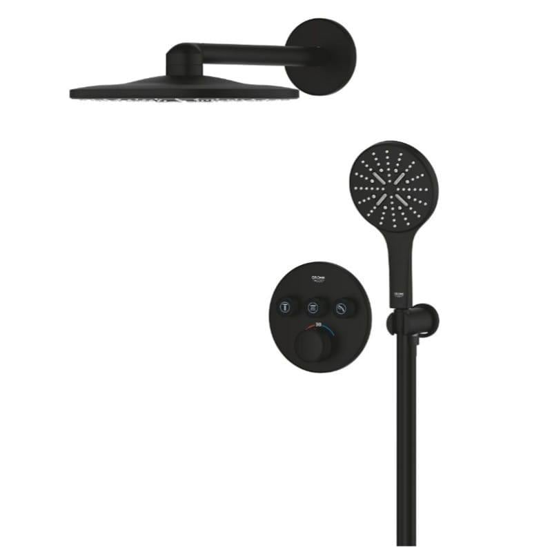 Душевая система Grohe Grohtherm SmartControl из Rainshower SmartActive 310 с термостатом латунь Черный матовый (34863KF0)