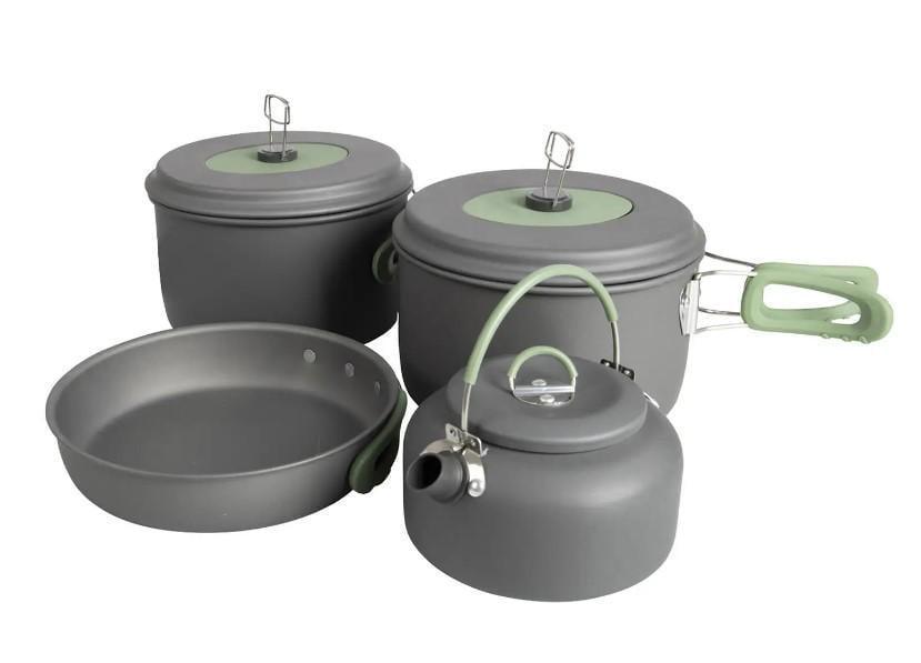Набір посуду Bo-Camp Explorer XL 4 Pieces Hard Anodized Grey / Green. Набір посуду Bo-Camp Explorer XL 4 Pieces Hard Anodized Grey / Green.