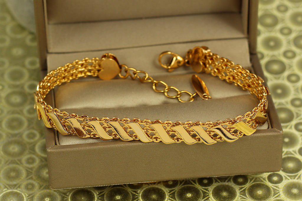 Браслет Xuping Jewelry Каприз 18 см 8 мм Золотистый (29116361)