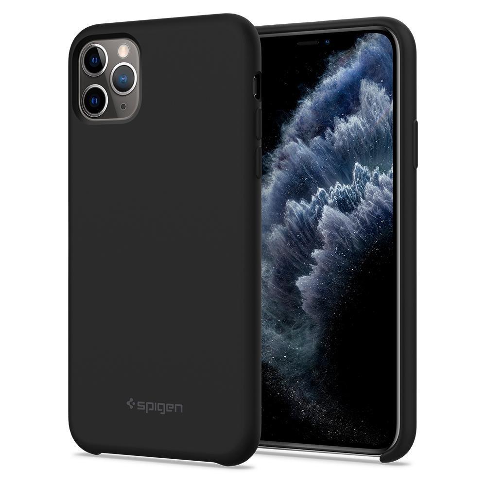 Чехол противоударный силиконовый Spigen Silicone Fit для Iphone 11 Pro Max Black