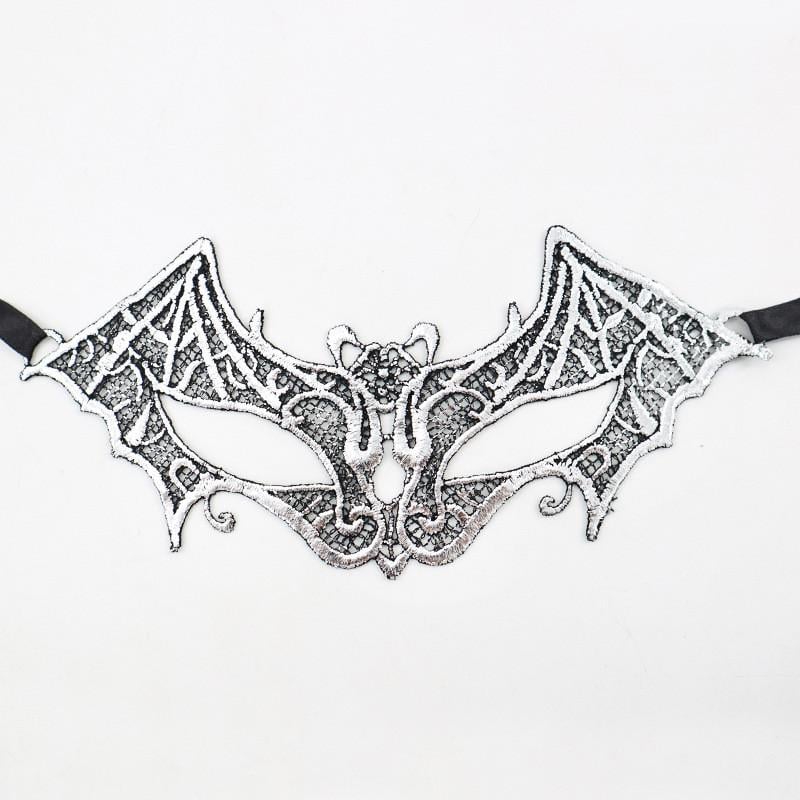Маска из ткани Летучая мышь 24х9 см Серебристый (7080) Маска из ткани Летучая мышь 24х9 см Серебристый (7080)