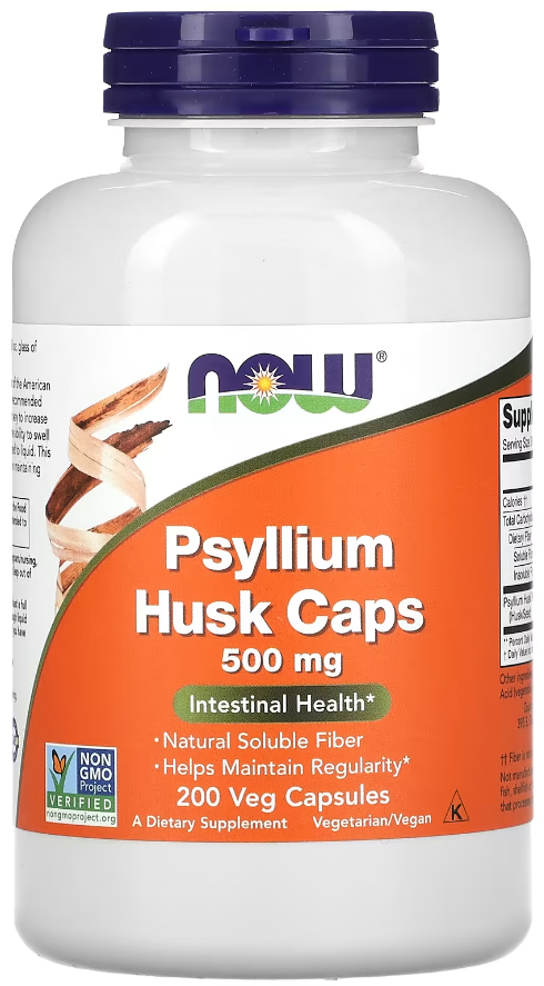 Шелуха семян подорожника NOW Foods Psyllium Husk 500 мг 200 вегетарианских капсул