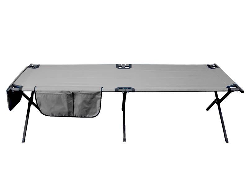 Раскладная раскладушка Kompred OL642/2 с чехлом и карманами Серый - фото 1