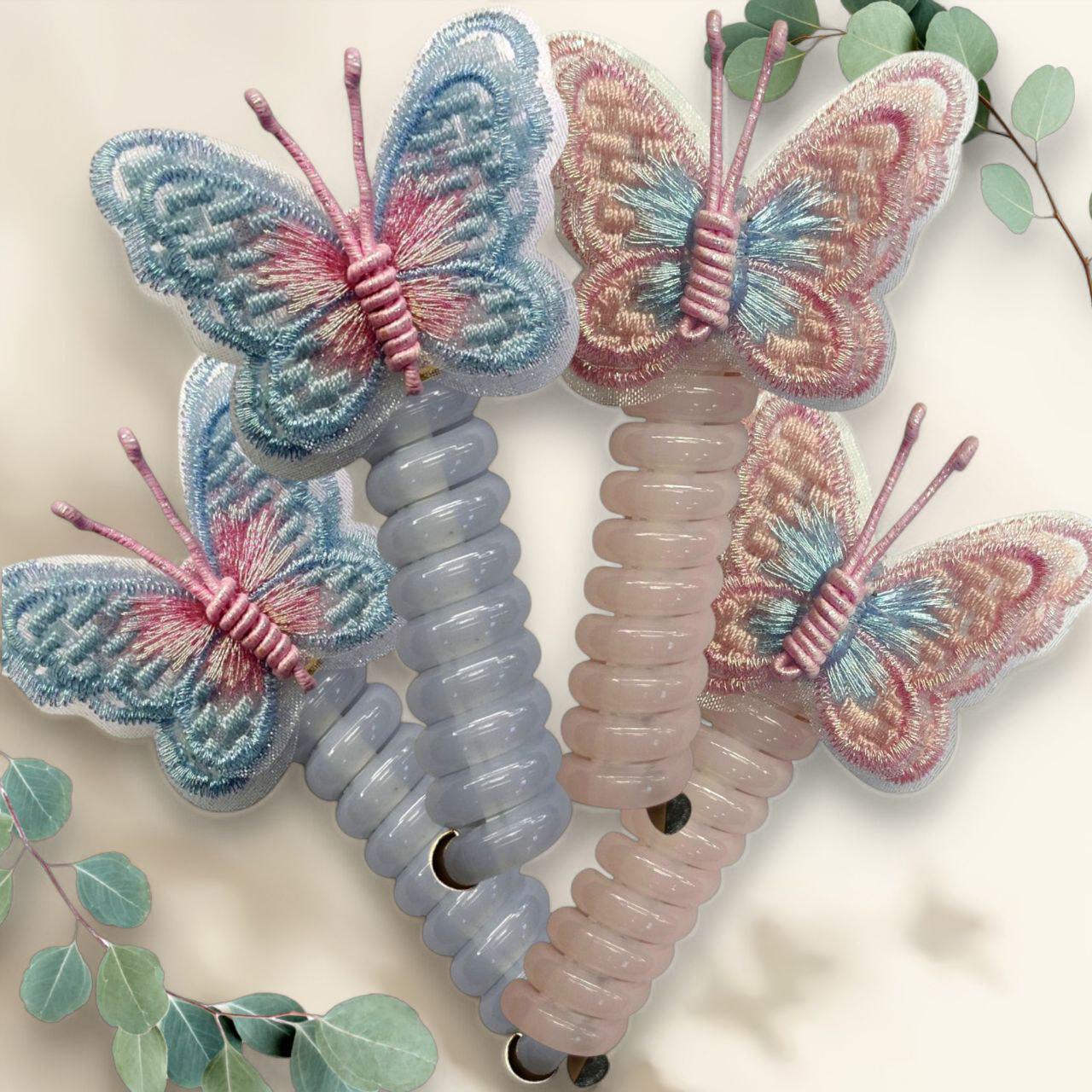 Резинка-пружинка для девочек бабочки 4 шт. (00-0569)