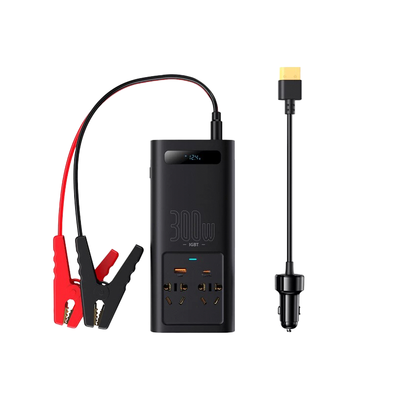 Автомобільний інвертор BASEUS IGBT Power 300 W 220 V EU Черный (CGNB010101)