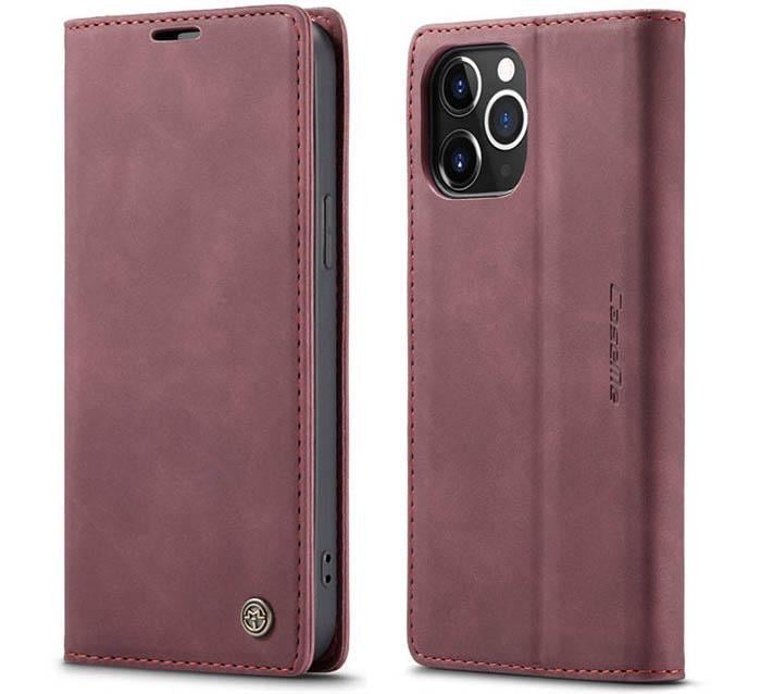 Чехол книжка с магнитом CaseMe на  iPhone 12 Pro Wine (20827-42)