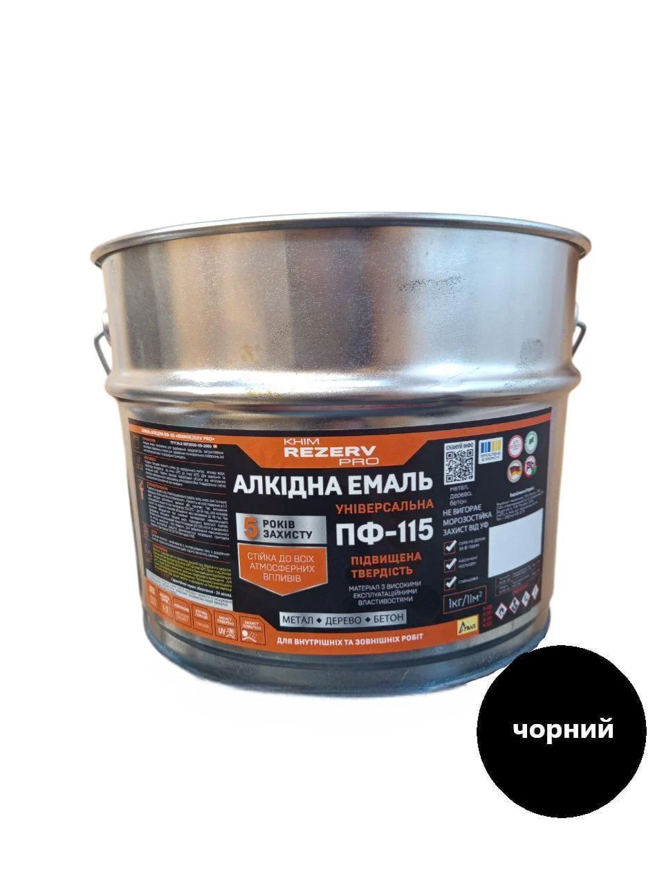 Эмаль алкидная ПФ-115 Химрезерв PRO 12 кг 8,8 л Черный (3014750686)