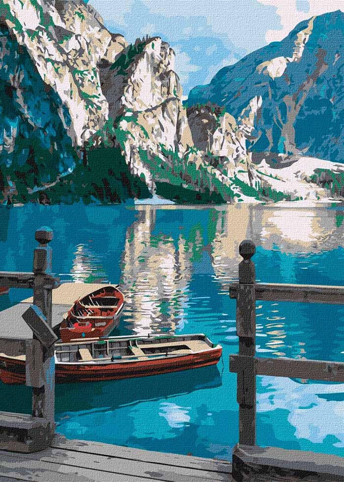 Картина по номерах Ideyka Морський пейзаж Гірський спокій 40х50 см (KHO2763)