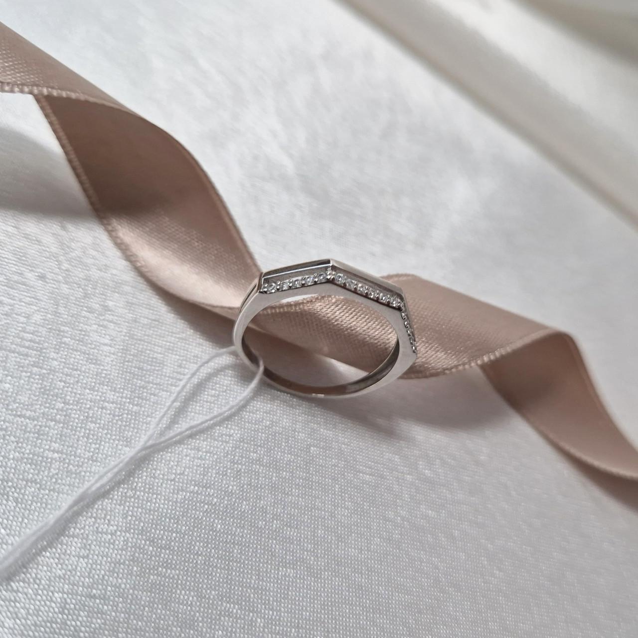 Кольцо Дорожка в белых камнях серебро 925 пробы родированное 1,39 г р. 18 (1685к)