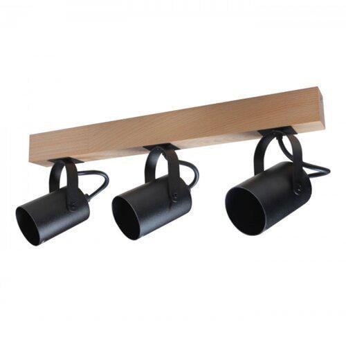 Светильник настенно-потолочный ETRON WoodLine Spot GU10 3x35 Вт Натуральный/Черный (1-EDR-8604)