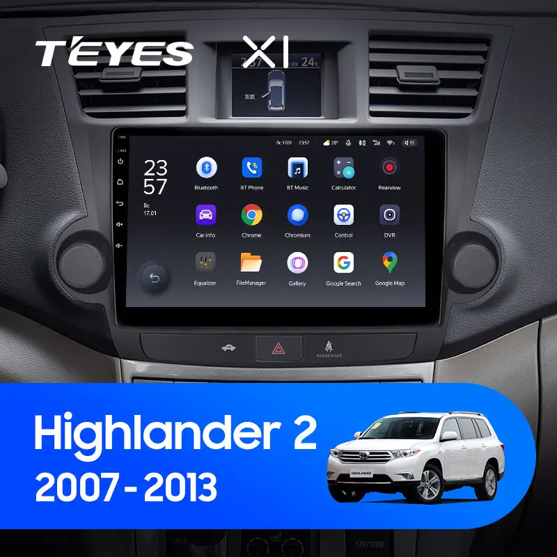 Автомагнітола штатна Teyes X1 для Toyota Highlander 2 XU40 2007-2013 Android 2/32 Гб варіант F2 10" (1799730575) - фото 3