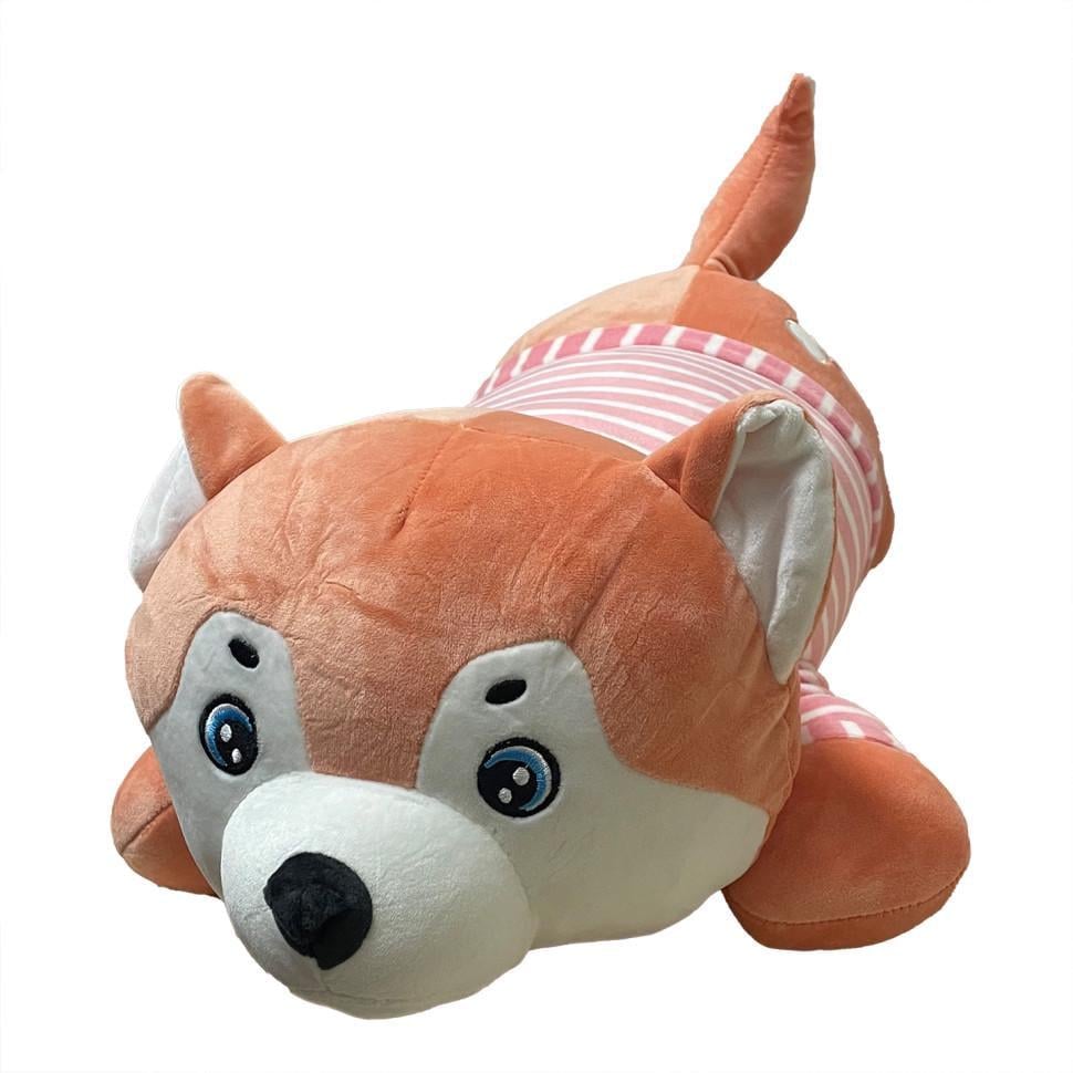 М'яка іграшка Bambi Собачка L1124 з пледом 60 см Peach (RLT48458)