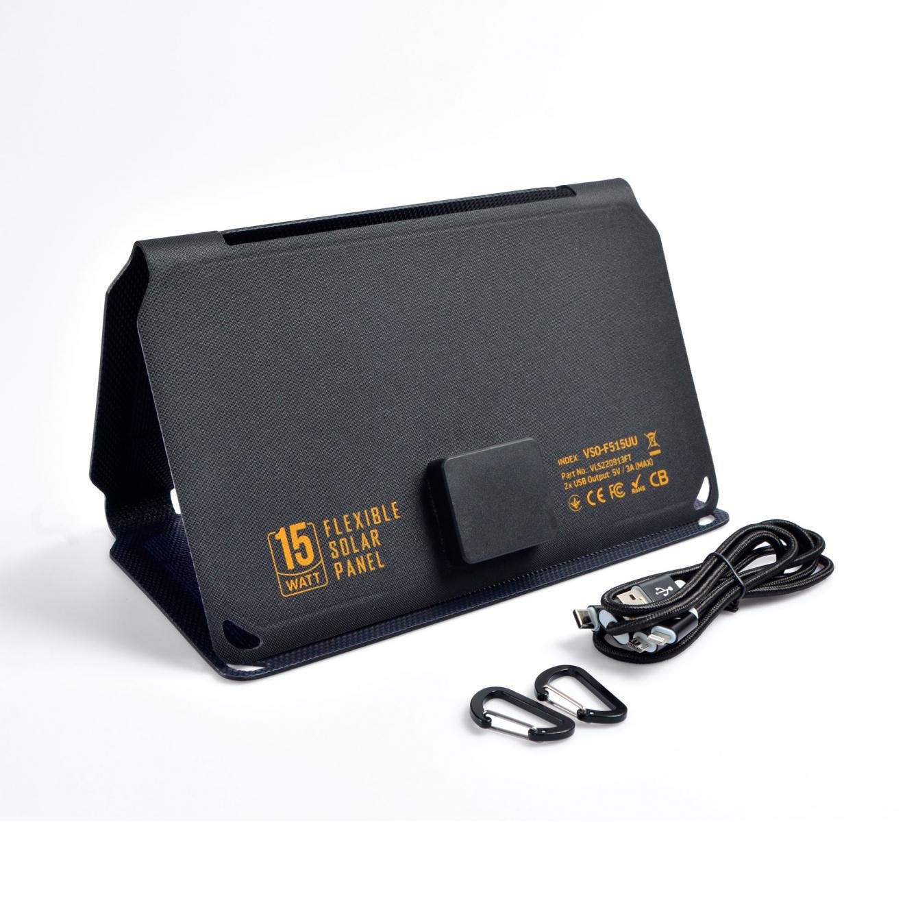 Солнечная панель портативная Videx VSO-F515UU 15 Вт 2,8 A IP68 Черный (27368) Солнечная панель портативная Videx VSO-F515UU 15 Вт 2,8 A IP68 Черный (27368)