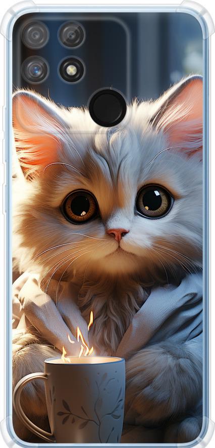 Чехол на Realme Narzo 50A White cat (5646sp-2514-42517)