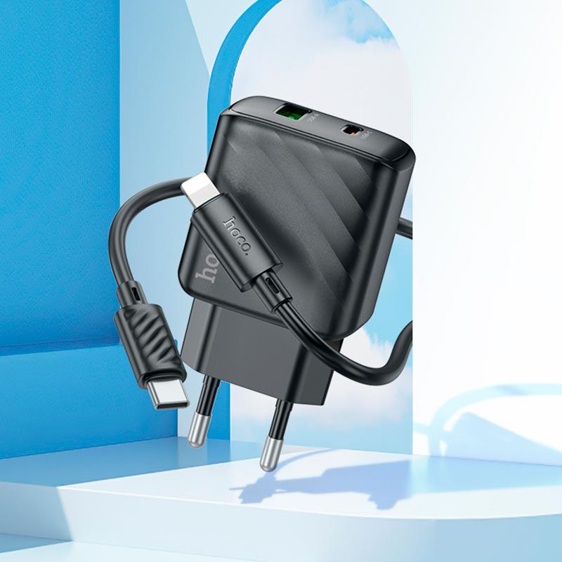 Адаптер сетевой HOCO CS23 A Type-C на Lightning cable 30W 3 A Black (595876) - фото 7