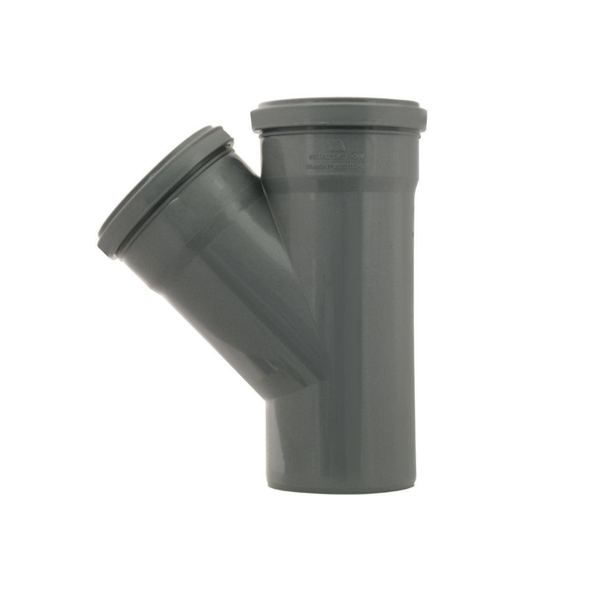 Тройник канализационный внутренний Інсталпласт Ф 110 мм 45° (913)