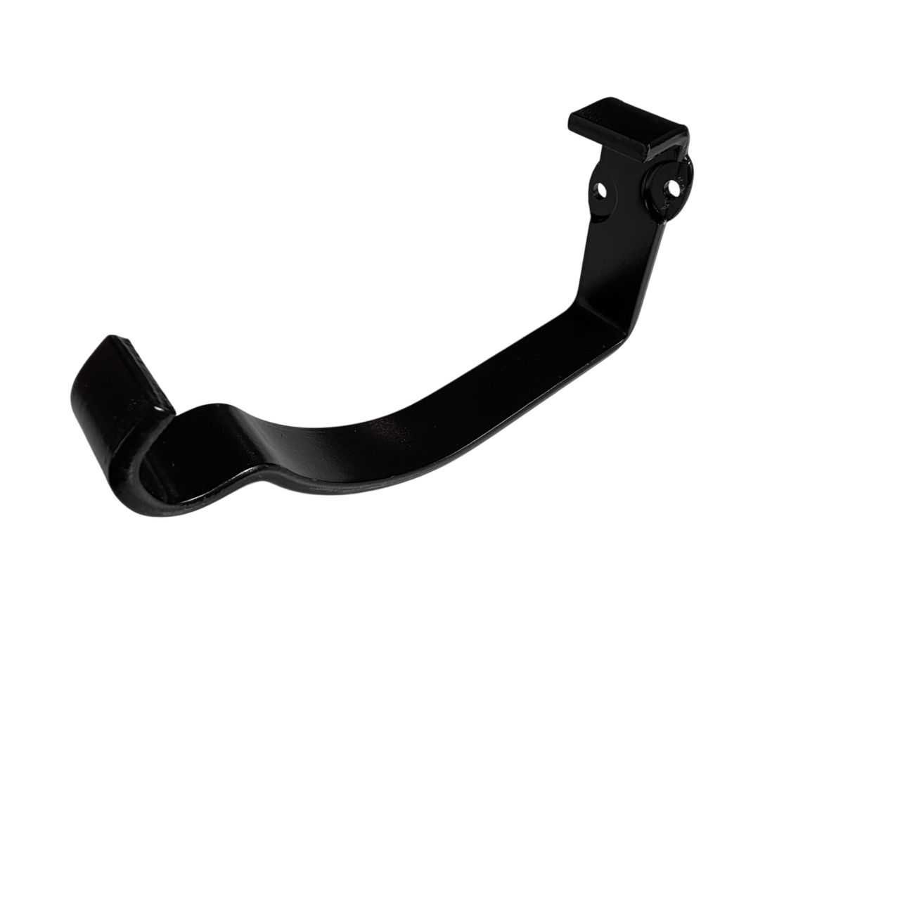 Держатель желоба торцевой водосточный усиленный Alpine 125/90 мм 5 мм Глубокий черный (RAL 9005)