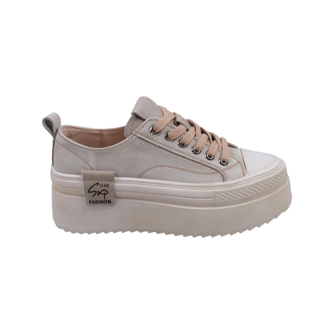 Кеды женские Berisstini из кожи Бежевый (92-22DTC 37) - фото 3 Кеды женские Berisstini из кожи Бежевый (92-22DTC 37) - фото 3