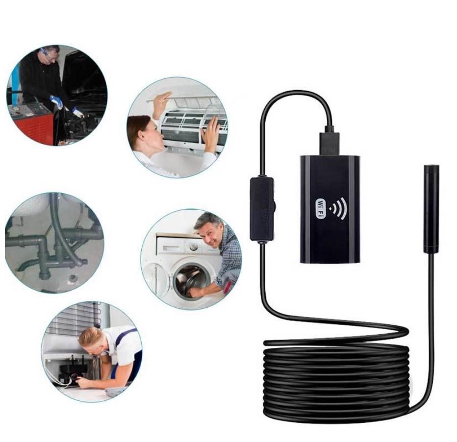 Эндоскоп-камера Endoscope HD720P 8 мм и Wi-Fi водонепроницаемый Черный - фото 3