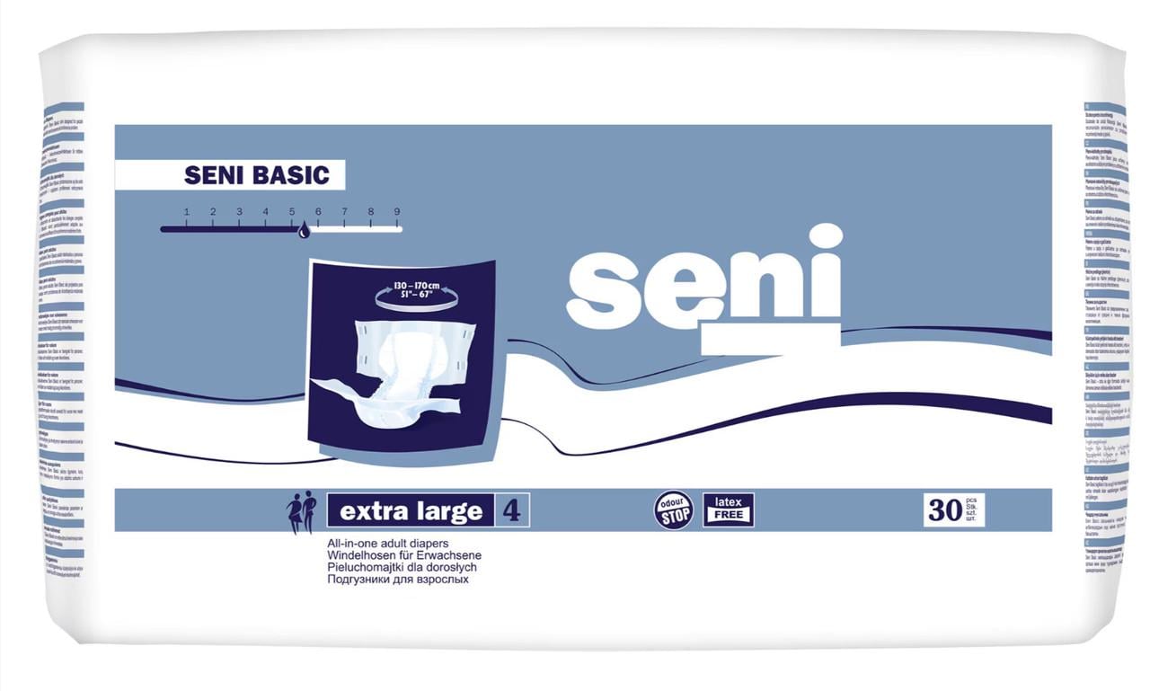 Подгузники для взрослых Seni Basic XL 130-170 см 30 шт. (000006288)
