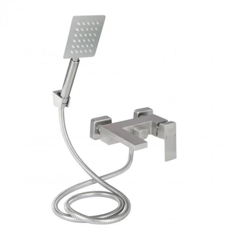 Змішувач для ванни з душовим гарнітуром Lidz Kubis 0061 k35 LDKUB0061NKS43379 Nickel (SD00049502)