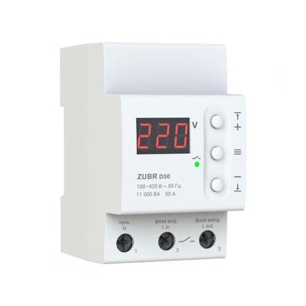Реле напруги ZUBR D50А однофазне на дін-рейку (2212871294)