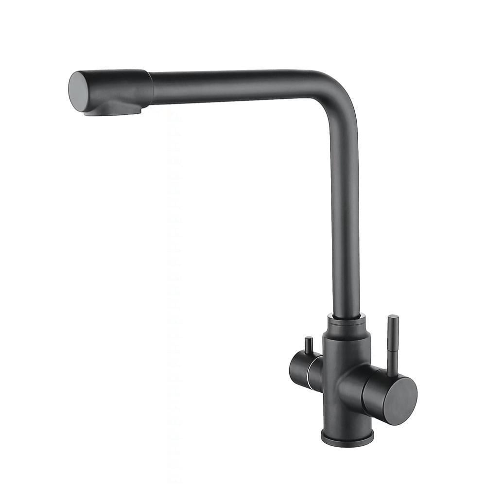 Смеситель для кухни под фильтр Wezer EKO4C-01-GUNGrey поворотный излив нержавеющая сталь Оружейная сталь (1743949145)