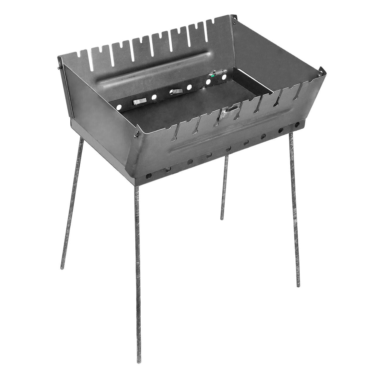 Мангал-валіза 2 мм на 8 шампурів 475х350х160 мм з чохлом і набором шампурів