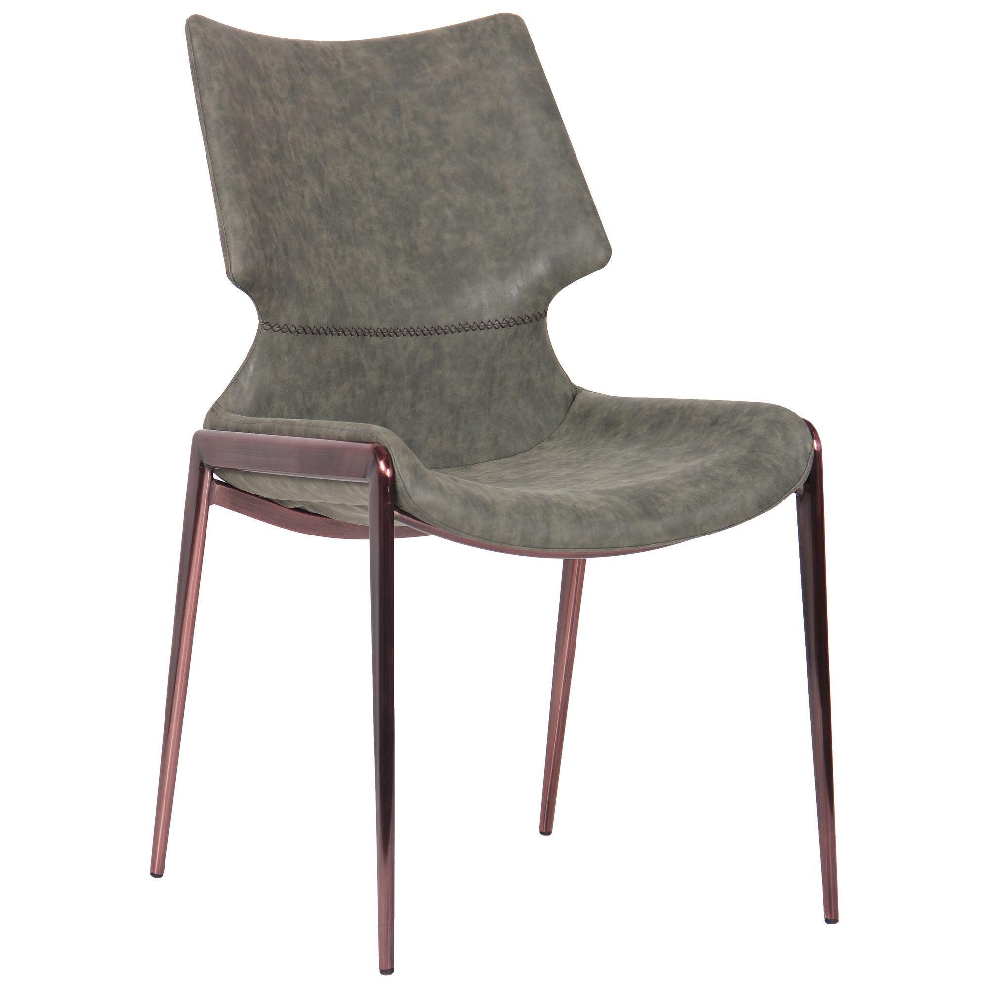 Стілець обідній AMF Holding Raffle brass/pine 930х510х610 Темно-зелений (19408)