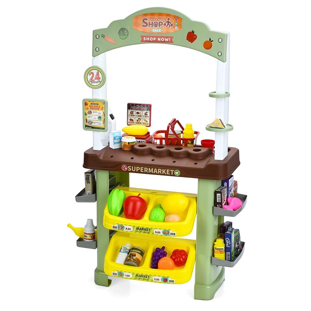 Дитячий ігровий магазин з касою,сканером і 52 аксесуарами Дитячий ігровий магазин з касою,сканером і 52 аксесуарами